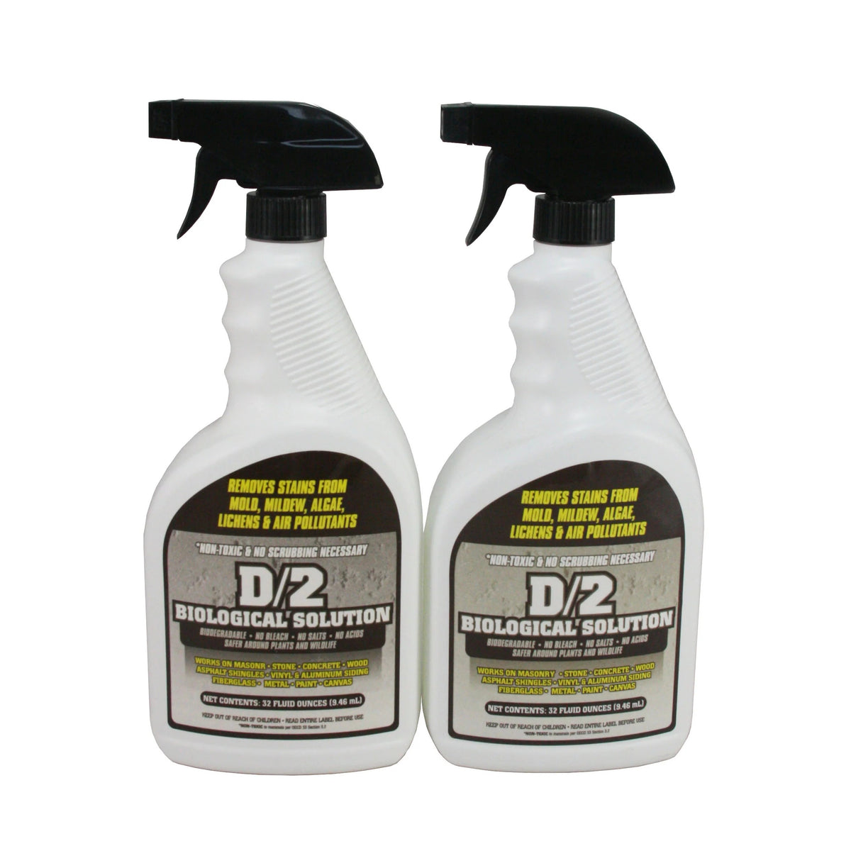 D/2 Biological Solution - 1 Quart (32oz) Spray Bottle (Twin Pack) – D/2 Bio Shop